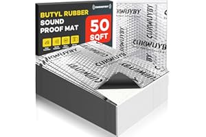 CUKWUYBY Sound Deading Material for Cars 50mil 50 sqft Car Sound Deadening Mat Butyl Automotive Sound Deadener Noise Insulation Vibration Dampening Material (46 pcs)