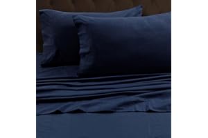 Tribeca Living California King Luxury Solid Flannel Generous Size Flat Sheet, Dark Blue