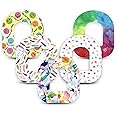 ExpressionMed - Adhesive Patch for Omnipod (5-Pack) - Made in The USA, Waterproof, Split Backing, CGM Tape (Bright Summer Rainbows)
