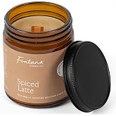 Fontana Candle Co Wood Wick Beeswax Candle, Spiced Latte | Made with coconut oil and pure essential oils, 35+ hour clean burn, long lasting, non-toxic, for home and room decor