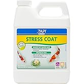 API POND STRESS COAT (32 fl oz) Pond Water Conditioner - Quickly Makes Tap Water Safe for Fish &amp; Plants - Up to 3840 Gallons - Removes Chlorine, Ammonia &amp; More - Aloe Vera - Natural Active Ingredient