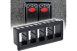 ONLINE LED STORE 5-Slot Rocker Switch Panel Housing Kit - Heavy Duty - Expandable Design - Black