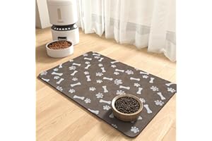 MontVoo Dog Food Mat Absorbent Mats for Food and Water No Stains Bowl Mat Quick Dry Cat Feeding Mat with Rubber Backing Cat A