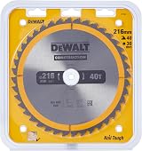 DeWalt DT1953-QZ Construction Circular Saw Blade 216mm x 30mm 40T view 1