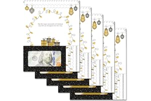 ZipGifts Holiday Card | Zip-Open Money Holder w/Clear Plastic Window for Cash, Check, & Gift Card (Holiday | Magic & Wonder | 5-Pack)