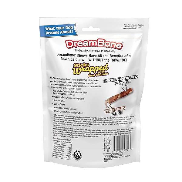 DREAMBONE CHICKEN-WRAPPED CHEWS 8 COUNT, RAWHIDE-FREE CHEWS FOR DOGS – LARGE | 8-COUNT
