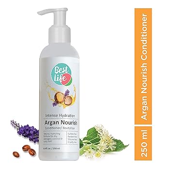 Best Life Argan Nourish Hair Conditioner For Men & Women | All Natural & Plant-powered | No Parabens, Sulphates & Silicone | With Natural Fragrance & Protein of Argan , Olive & Cacao Butter - 250 ML