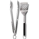 OXO Good Grips Grilling Tools, Tongs and Turner Set, Black