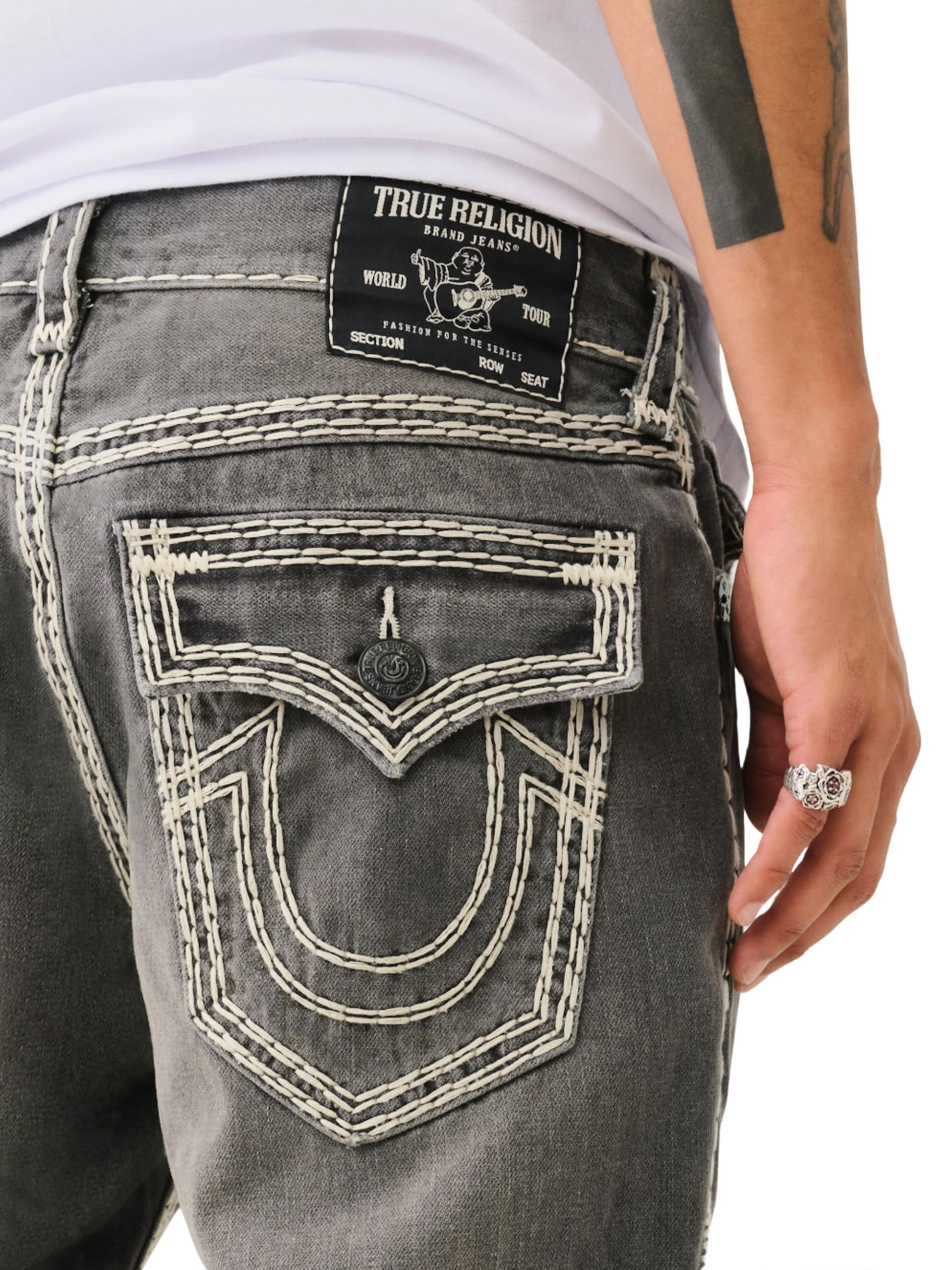 True Religion Men’s Rocco Super QT Flap 1/2″, Eldert Lane Grey
