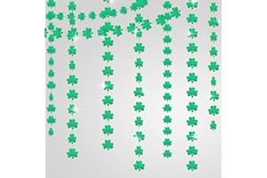 KatchOn, Glitter St Patricks Day Shamrock Garland - 6 Strings, No DIY | Shamrock Streamer, St Patricks Day Decorations | Shamrock Decorations | St Patricks Day Garland for St Paddys Day Decorations