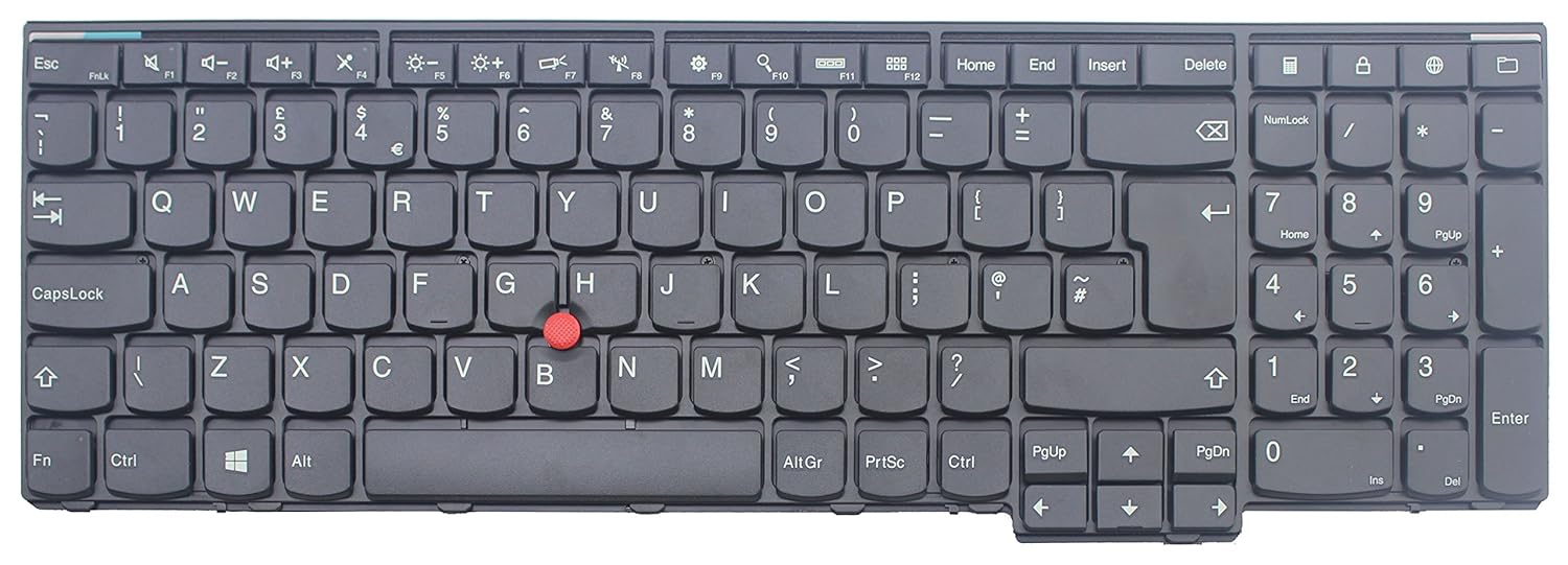 Wishingdeals Us Layout Compatible With Uk Black Non Backlit Keyboard With Mouse Pointer For Lenovo Ibm Thinkpad Edge E531 Edge E540 Lenovo Thinkpad L540 T540p T550 W540 W541 W550s P50s T560 Replacement Keyboards