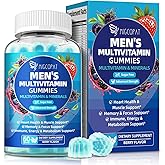 Migcopat Multivitamin for Men, Mens Multivitamins Gummies w/Omega-3, Probiotics, Inositol, Folate, Biotin, Zinc, Vitamins A, C, D, E, B, Support Heart, Brain, Muscle, Energy, Sugar-Free, Berry Flavor