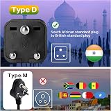 TENINYU 2-Pack UK to India Plug Adapters Grounded Universal Travel 3 Pin India view 7