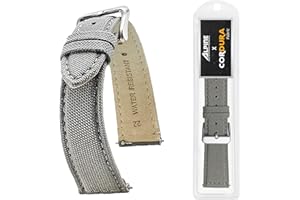 STUNNING SELECTION Alpine Cordura Fabric Watch Band - Quick Release Replacement Watch Bands - Water Resistant Back Lining Leather Strap - Watch Bands for Women & Men - Compatible with Regular & Smart Watch Bands