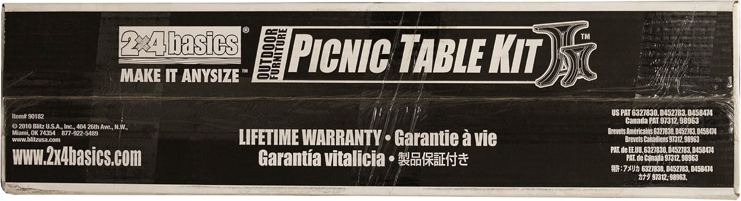 2x4basics 90182ONLMI Custom Picnic Table Kit, Sand : Garden & Outdoor