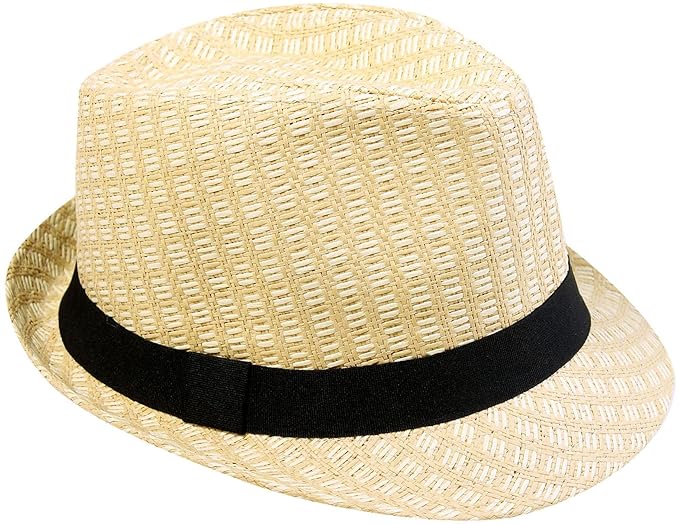 black straw fedora hat
