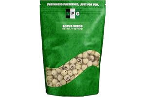 NPG Dried Lotus Seeds 16 Oz, Uncooked White Phool Makhana, Fox Nut, Perfect for Lotus Seed Sweet Dessert Soup, Paste, and Porridge, Good for Gut Health