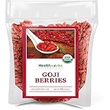 Healthworks Raw Goji Berries (32 Ounces / 2 Pound) | Certified Organic & Sun-Dried | Keto, Vegan & Non-GMO | Baking, Teas & S