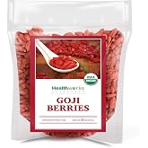 Healthworks Superfoods Organic Dried Goji Berries 2 lb Sun-Dried Non-GMO | Organic, Sun-Dried, 2 lb, Antioxidant, Vitamin C, Non-GMO, Vegan, Keto, For Snacking, For Smoothies, For Trail Mix, Bulk