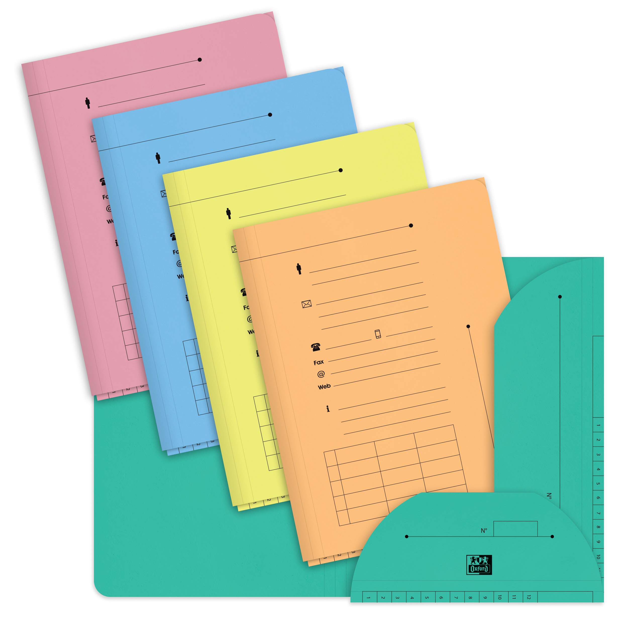 Elba HV Pack of 10 Pastel Card Folders with Flaps, Assorted Colours