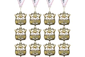 Ecation Medals with Neck Ribbons Soccer Awards Medals Baseball Team Awards Softball T-Ball Flag Football Trophy for Kids Sports Competitions Celebration Gift