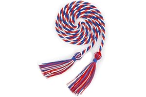 KQNBI Graduation Cords, Cords for Graduation 2025 Graduation Honor Cords 67" Long Graduation Ropes Cords Polyester Yarn Honor Cord with Tassel for Bachelor Gown Decoration Master Doctor, Blue Red White