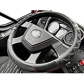 PINCTROT XL Size 17.5-18 Inch Great Grip Steering Wheel Cover for Semi Truck, Fits RV, Big Rig Trucker, 18 Wheeler and Classic Cars, Anti-Slip Design 17.5-18 Inch (Black/Red Stitch)