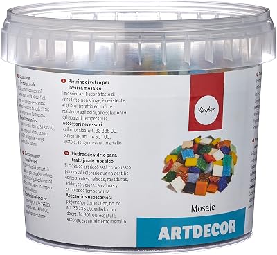 Rayher Mosaic Stones Bucket Glass 1 cm 1 kg 1300-Piece Multi-Colour
