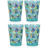 Disney Reusable Plastic Cups – 4 Pack 16 oz Plastic Drinking Glasses with Mickey, Stitch, Pooh, or Disney100 Designs – BPA-Free, Stackable, Top Rack Dishwasher Safe Tumblers for Water, Juice & More