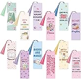 24Pcs Funny Bookmarks with Tassel for Reading Reader Gift, Colorful Book Marks for Women Men Romance Paper Bookmark Page Makers for Students Teachers Bookworm Bookish Christmas Gifts for Book Lovers