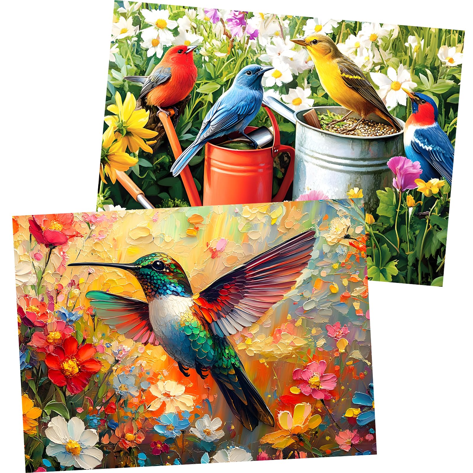 Photo 1 of 2 Pack Jigsaw Puzzles 300 Pieces for Adults, Hummingbird Puzzle for Adults Kids Seniors, Bird 300 Pieces Puzzle No Dust Pieces Fit Together Perfectly, Challenging Puzzles Family Game Gift Toy