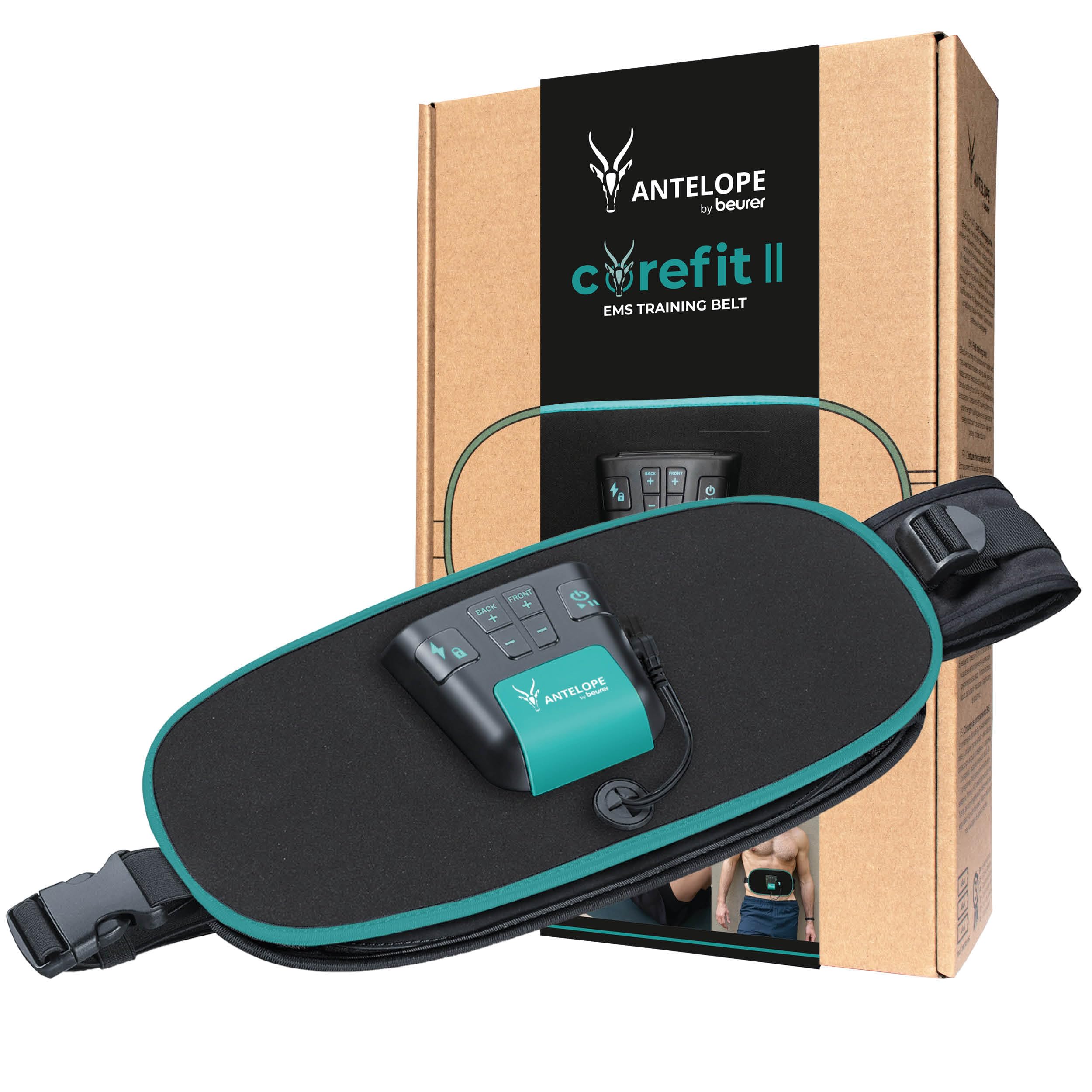 Antelope Corefit II EMS Training Belt, targeted Stimulation of The Abdominal and Back Muscles, Effectively Supports Muscle Building & Fat Burning, 9 Training Programs, for Women and Men