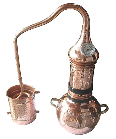 Dr. Richter 2 Liter Destille aus Kupfer mit Kolonne und Thermometer - ätherische Öle 2L (anmeldefrei)