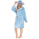 Disney Robes for Women, Lilo and Stitch Bath Robes, Fleece Bathrobe with Hood, Soft Polyester