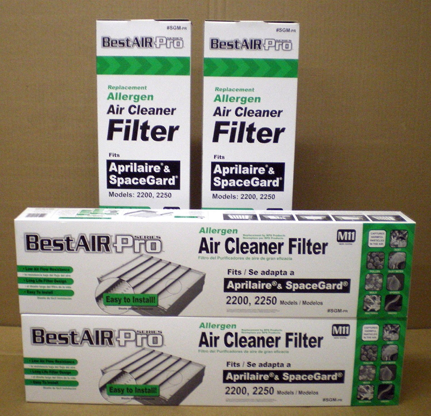 BestAir Pro SGMPR-2 Replacement 201 Space Gard Aprilaire 2200 Filter (Pack of 4)