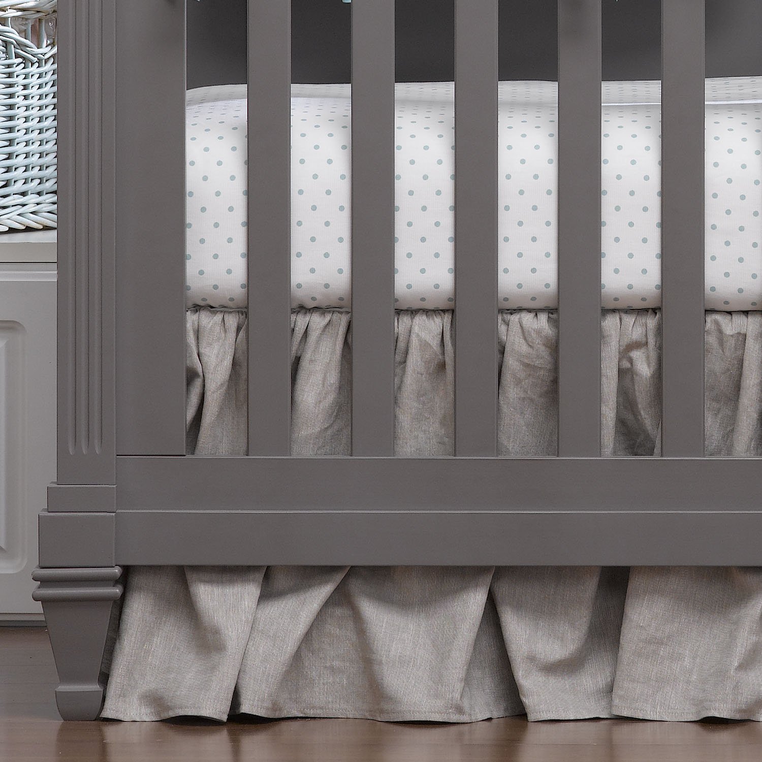 flax linen crib skirt
