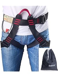 Oumers Climbing Harness, Safe Seat Belts For Mountaineering Outward Band Fire Rescue Working on the Higher Level Caving Rock Climbing Rappelling Equip, Women Man Child Half Body Guide Harness