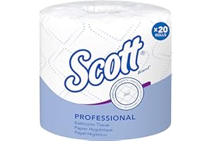 Scott Professional Standard Roll Bulk Toilet Paper (13607), 2-Ply, Elevated Design, White, Individually Wrapped, Compact for Easy Storage (20 Rolls of 550 Sheets, 11,000 Sheet Total)