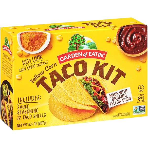 GARDEN OF EATIN’, YELLOW CORN TACO SHELLS, DINNER KIT, 12 TACO SHELLS, 9.4 OZ