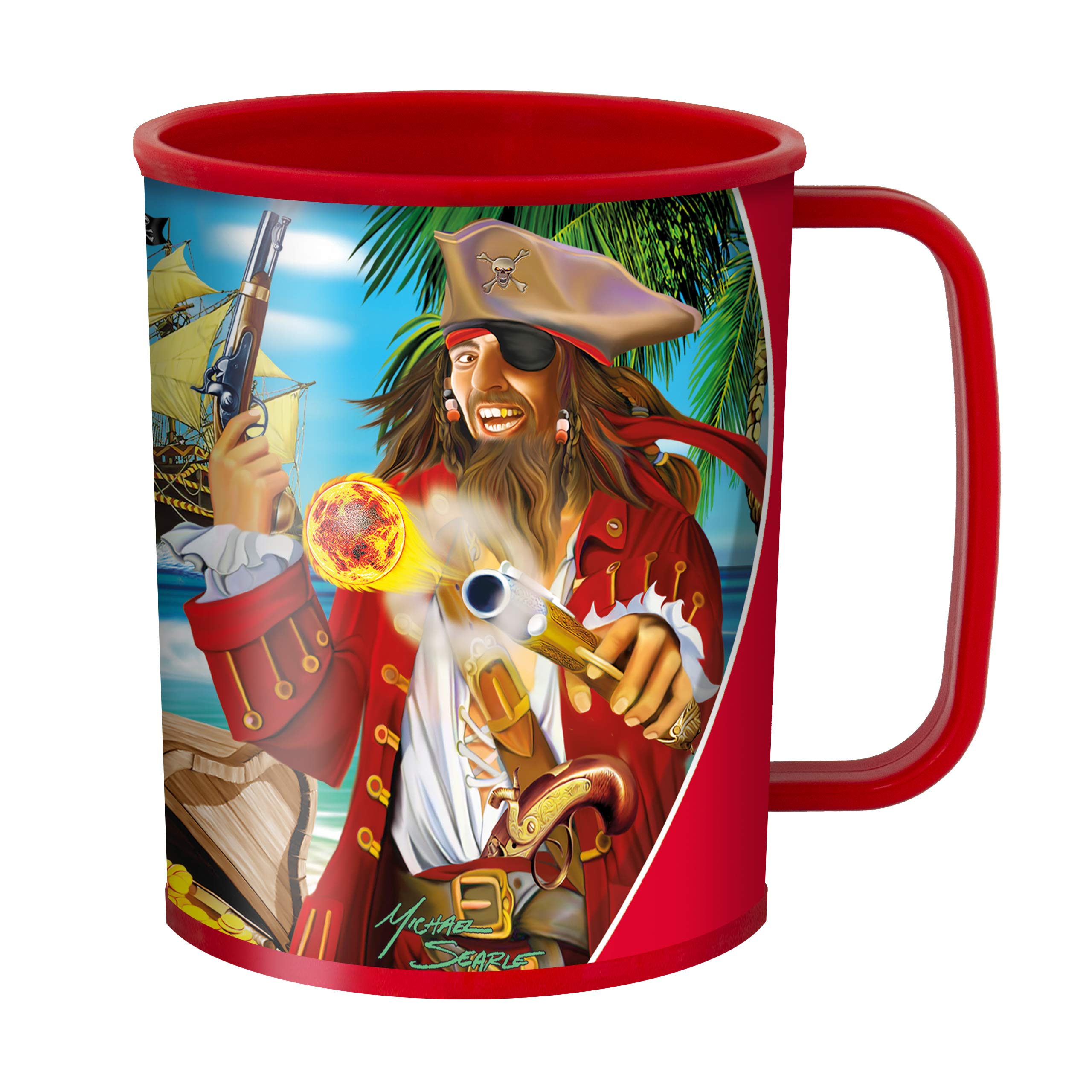 3D LiveLife Drinking Cup - Pirate Island from Deluxebase. 300ml Plastic Mug with Fantasy Theme, Reusable Coffee Cup, Portable Animal Tumbler for Camping, Picnic, Travel & Everyday Use. — image 1