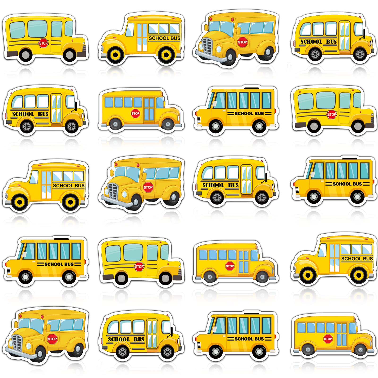 480 Pcs Bus Stickers Album Cute Bus Stickers Party Favors Bulk Cartoon ...