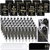 Qeeenar 200 Pcs Christian Gifts Bulk Sets Bible Verse Religious Ballpoint Pen and Notebook Gift Set with Thanks Tags Organza Bag Gift Bulk for Women Church Christian Party Favors(Black,Fresh)