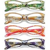 4 Pack Reading Glasses for Women Blue Light Blocking with Spring Hinge,Anti Eyestrain/UV Computer Reader Glasses Eyeglass