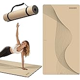 WUWAN Large Yoga Mat 76"x 40"x10mm (2/5 inch) – Extra Thick & Wide, TPE Fitness Mat, Printed Non-Slip Exercise Mat with Carrying Strap for Men & Women, Pilates, Stretching, Fitness & Workout