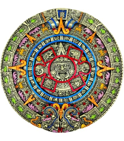 Amazon.com: Malachite Stone (Imitation) Aztec Calendar Figurine