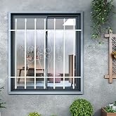 Grisham Spear Point Heavy-Duty Window Bars (White, 36"X36") Window Safety Guards for Childen, Outdoor Prevent Burglary Window Security Bars