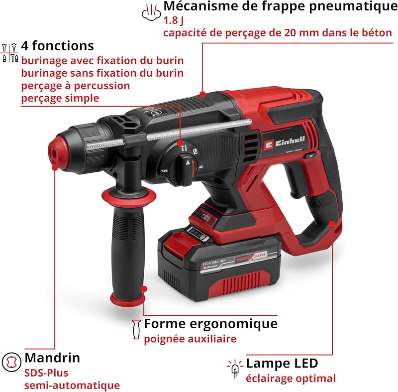 Marteau perforateur sans fil TE-HD 18/20 Li (1x 4,0 Ah)