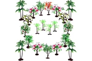 OrgMemory Trees Cake Decorations, 19pcs, Model Trees with Bases, 3"-5.5"/7.5-14 cm, Diorama Supplies for Projects or Cake Dec