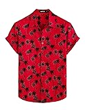 VATPAVE Mens 100% Cotton Hawaiian Shirts Floral