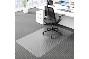 Amyracel Large Office Chair Mat for Low Pile Carpet - 36" x 60" Clear Computer Desk Mat for Home & Offices, Easy Glide Plastic Floor Mat for Office Chair On Carpet
